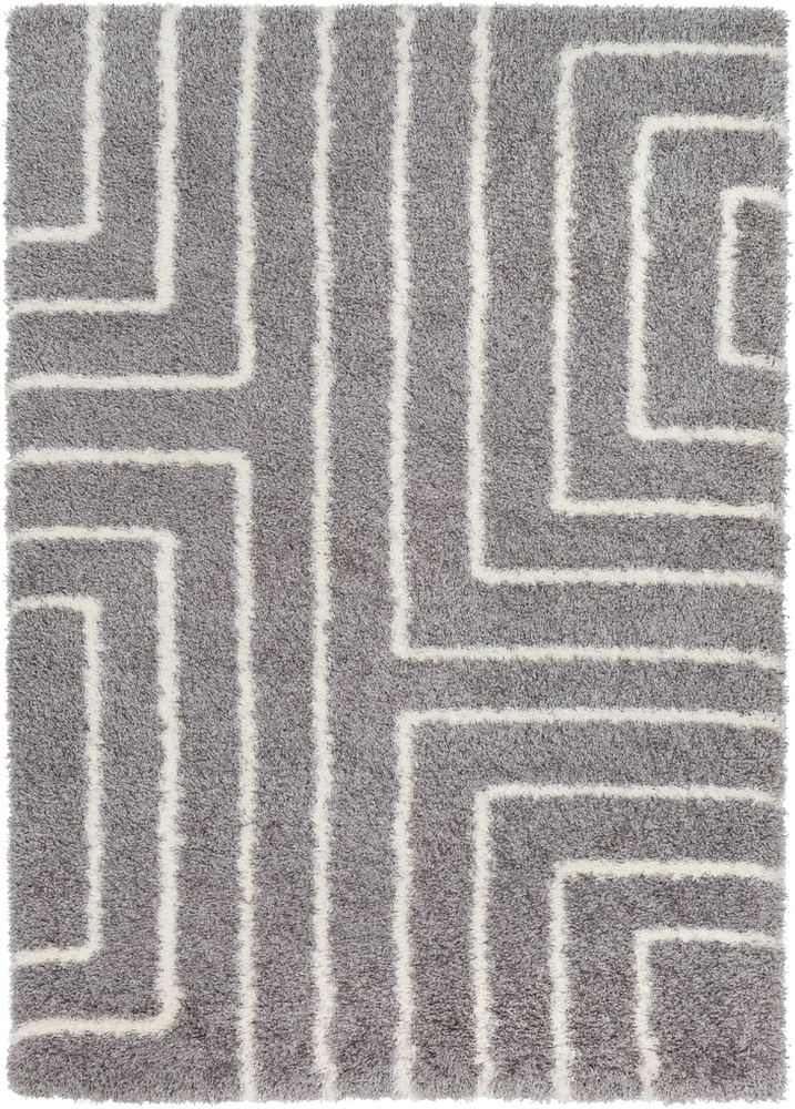 Cloudy Shag CYS-3414 Medium Gray Abstract Synthetic Rug