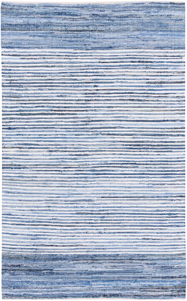 Surya Denim DNM-1001 Bright Blue Cotton Striped Rug