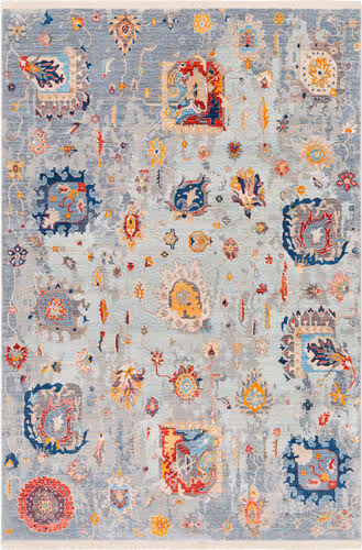 Surya Ephesians EPC-2318 Aqua Synthetic Floral Rug Product Image