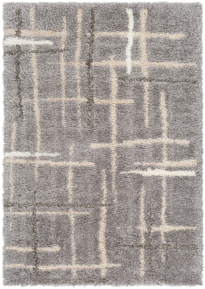 Surya Fanfare FAF1000 Medium Gray Shag Abstract Rug from the Modern