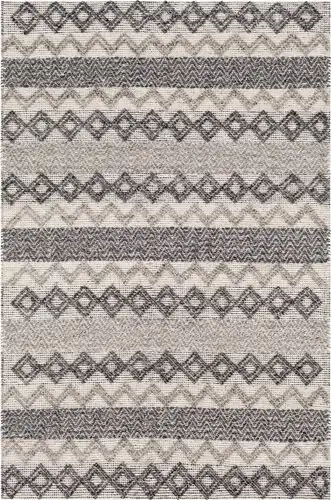 Modern Loom Farmhouse Neutrals FLS-2302 Black Wool Cotton Rug Product Image