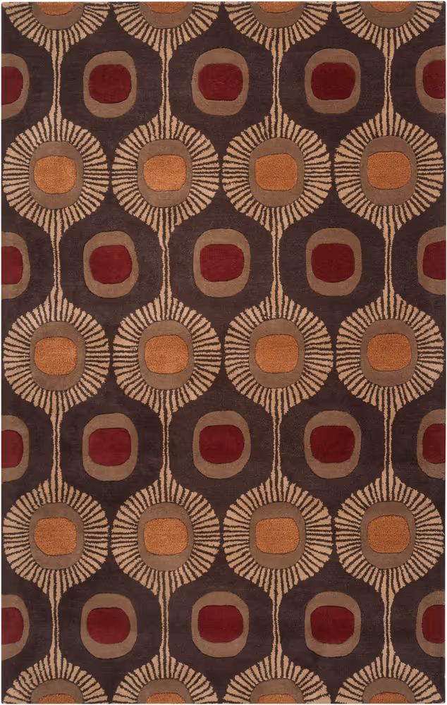 Surya Forum FM-7170 Dark Brown Abstract Wool Rug