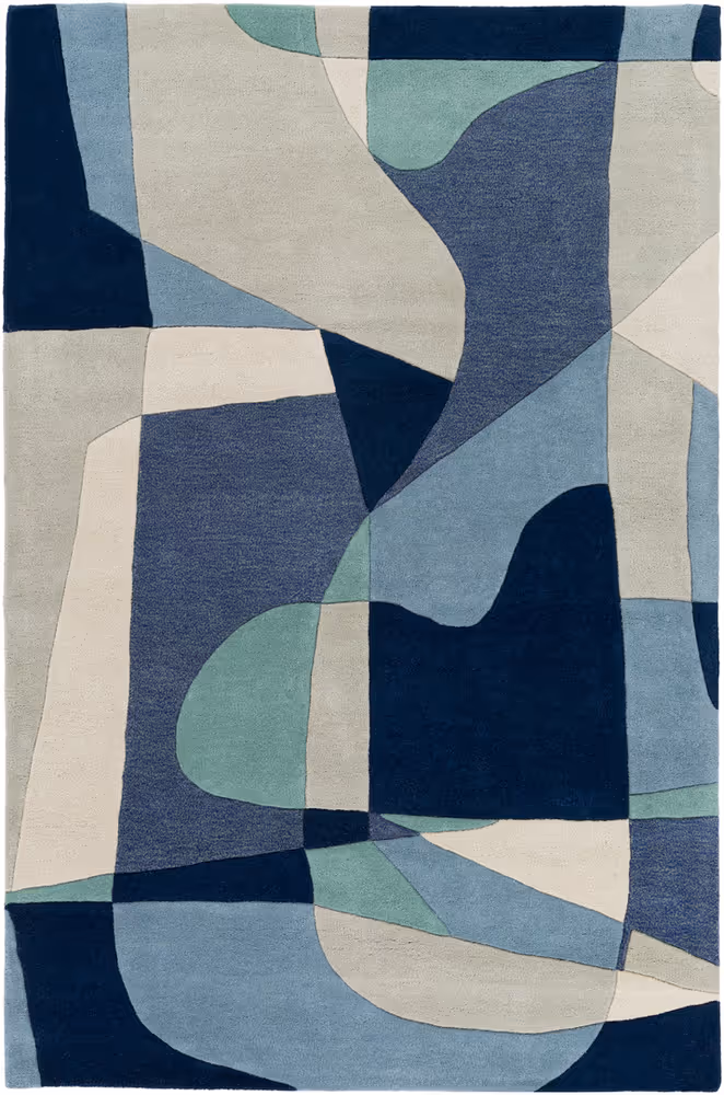 Surya Forum FM-7195 Teal Abstract Wool Rug
