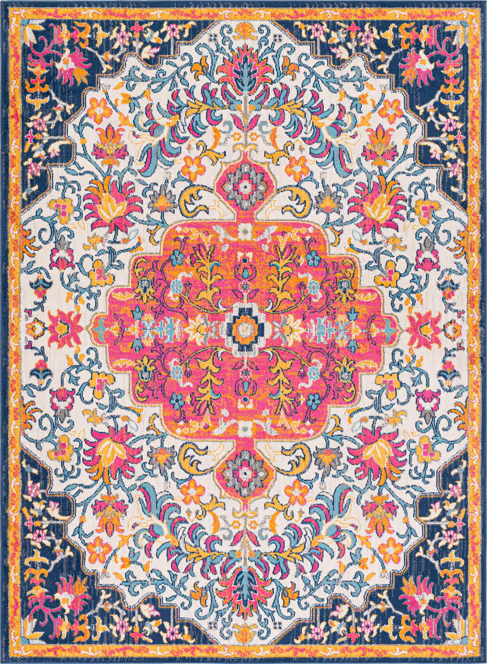 Modern Loom Albertram ALM-2312 Multi-Colored Power Loomed Synthetic Rug