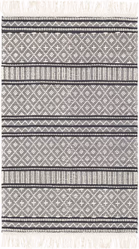 Surya Farmhouse Tassels FTS-2300 Charcoal Patterned Cotton Rug Product Image