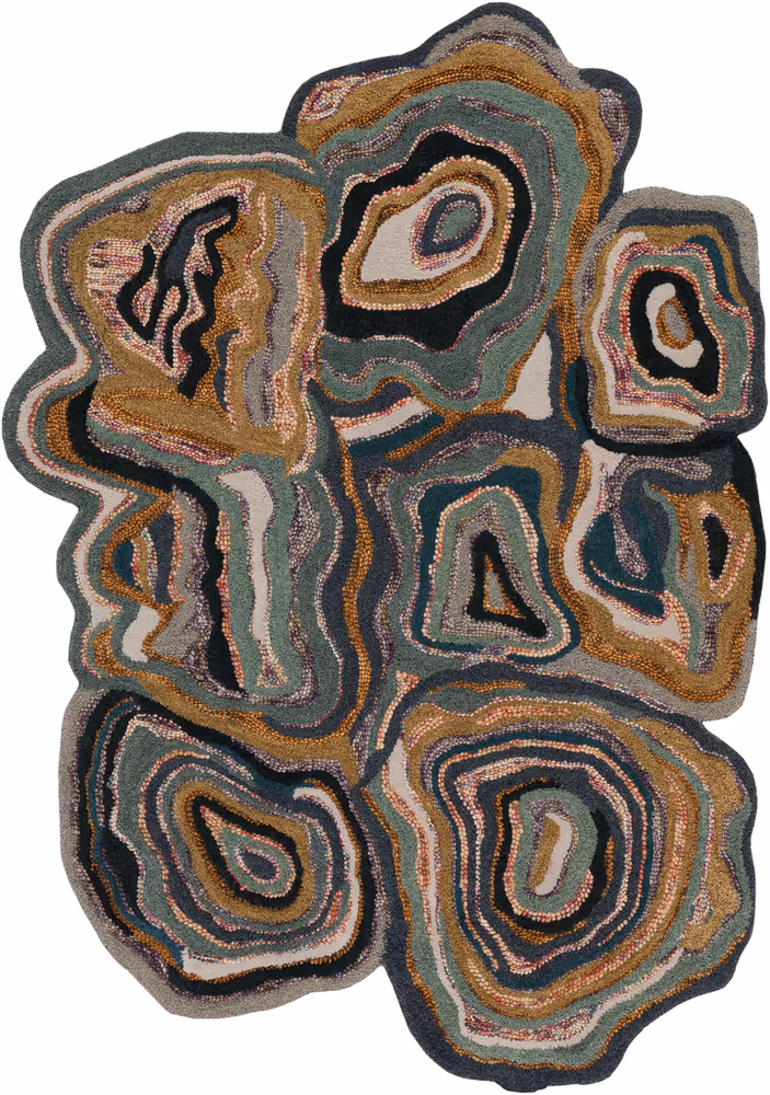 Surya Gypsy GYP-201 Multi-Colored Oddly Shaped Wool Rug
