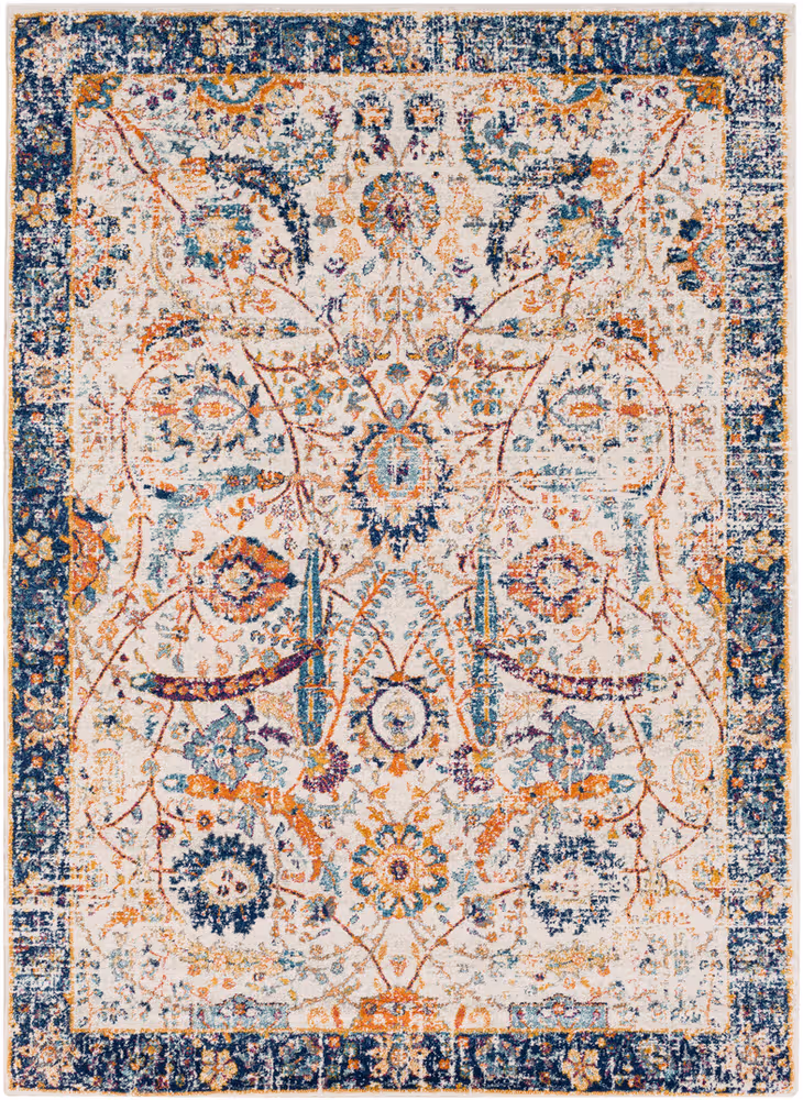 Surya Alchir ALR-1014 Dark Blue Bordered Transitional Rug