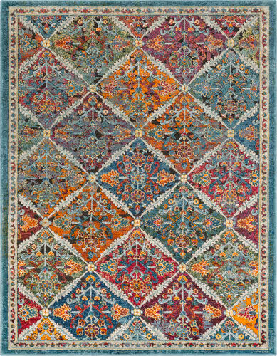 Surya Herati HER-2304 Bright Orange Bordered Synthetic Rug Product Image