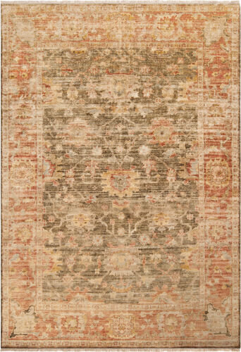Hillcrest HIL-9004 Dark Red Wool Bordered Rug Product Image
