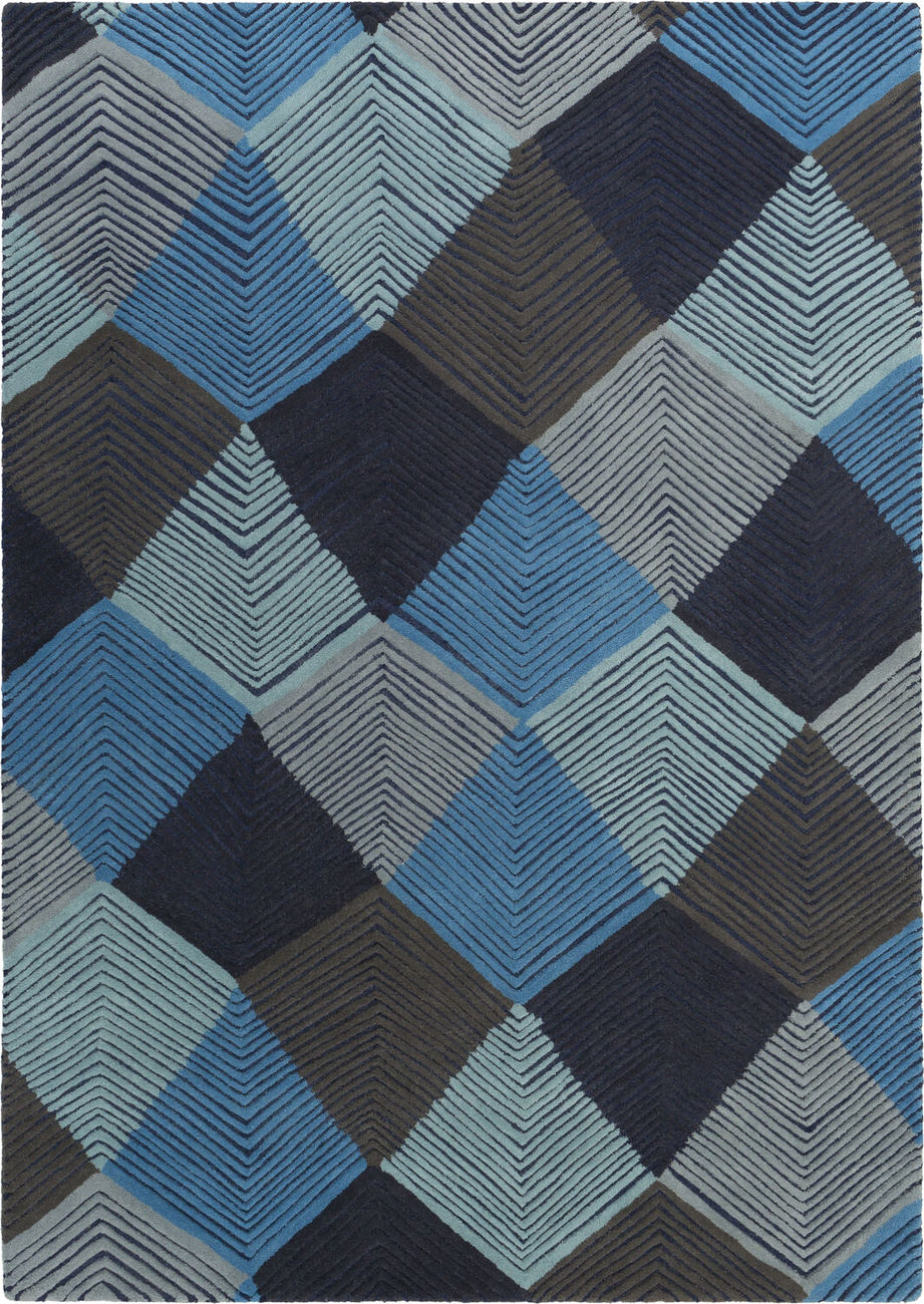 Surya Harlequin HQL8042 Blue Abstract Wool Rug from the Modern Rug