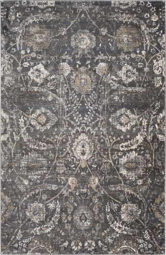 Alchird ALD-2317 Black Synthetic Floral Rug Product Image