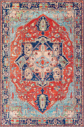 Aldah ALH-2308 Bright Red Synthetic Traditional Rug Product Image
