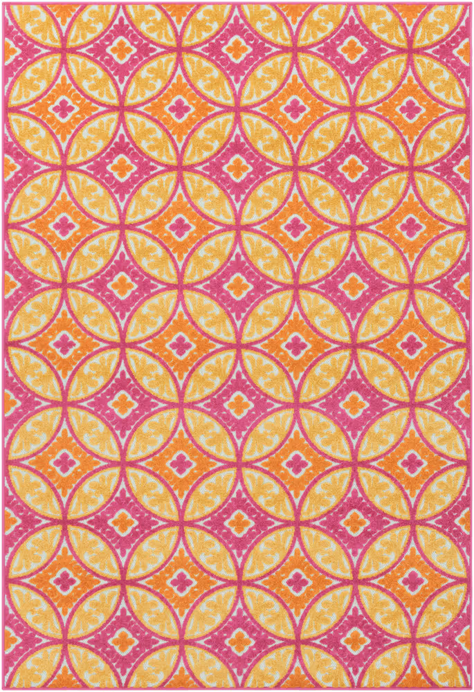 Surya Jolene JOL-1013 Bright Pink Patterned Outdoor Rug