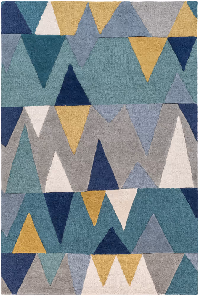 Surya Kennedy KDY-3012 Bright Blue Abstract Wool Rug
