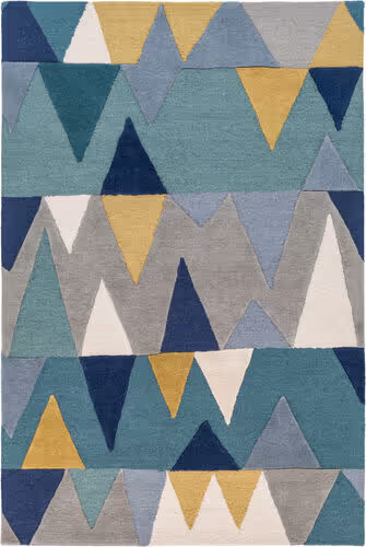 Surya Kennedy KDY-3012 Bright Blue Abstract Wool Rug Product Image