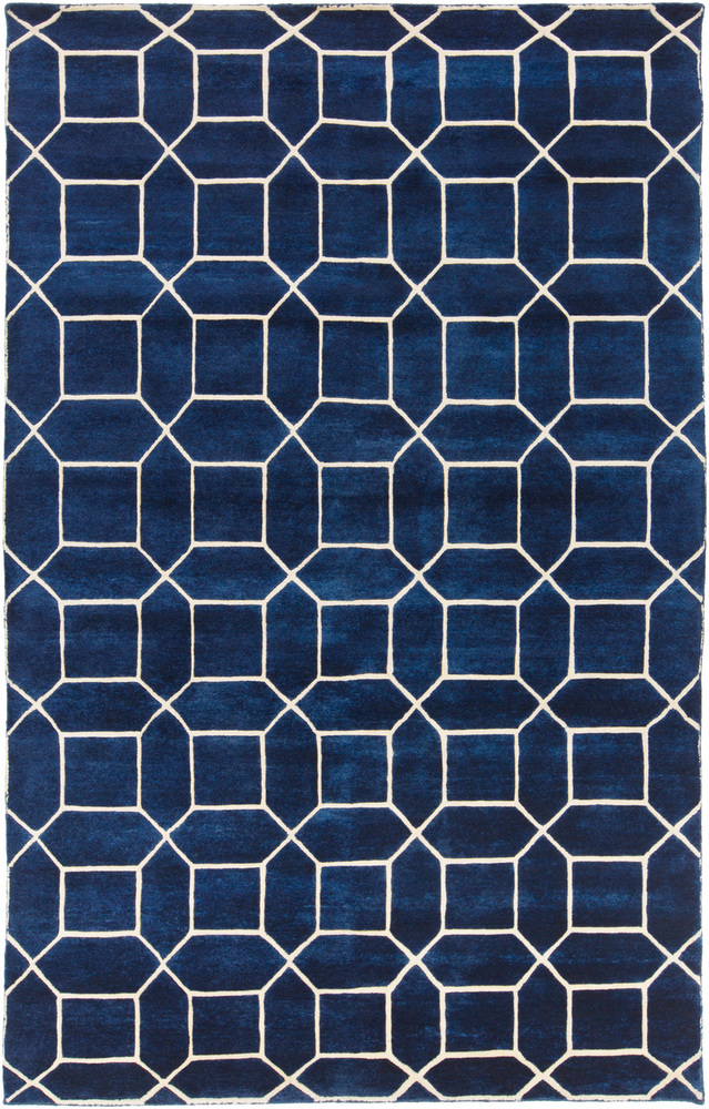 Surya Keystone KSY9004 Navy Patterned Wool Rug from the Bauhaus