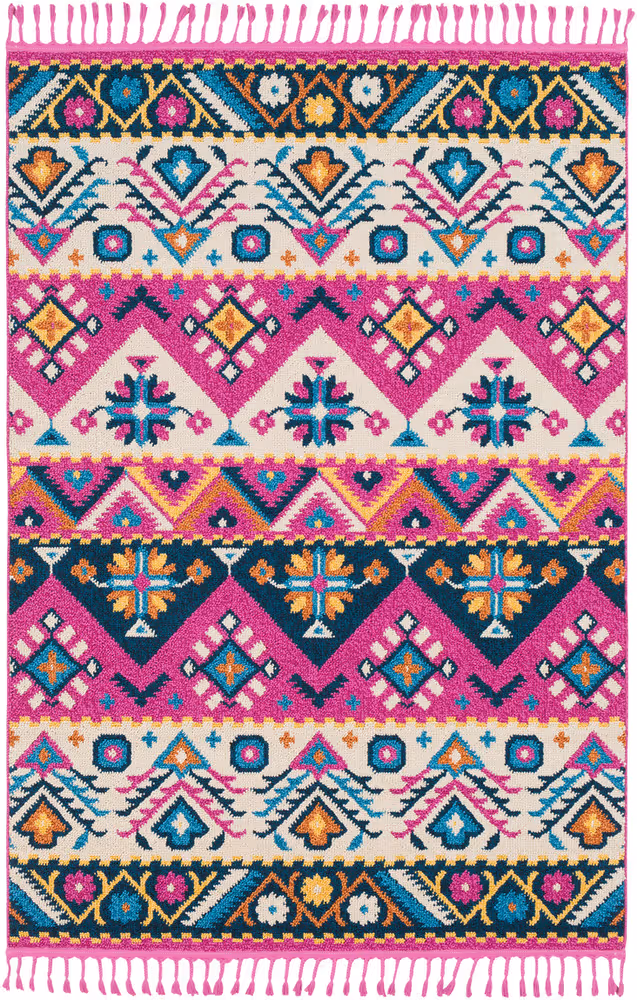 Surya Love LOV-2320 Bright Pink Abstract Synthetic Rug
