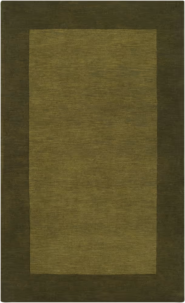 Surya Mystique M-315 Dark Green Solid Colored Bordered Rug
