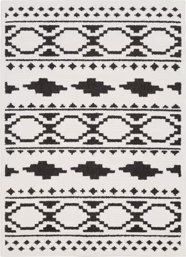 Surya Moroccan Shag MCS-2305 Black Abstract Synthetic Rug Product Image
