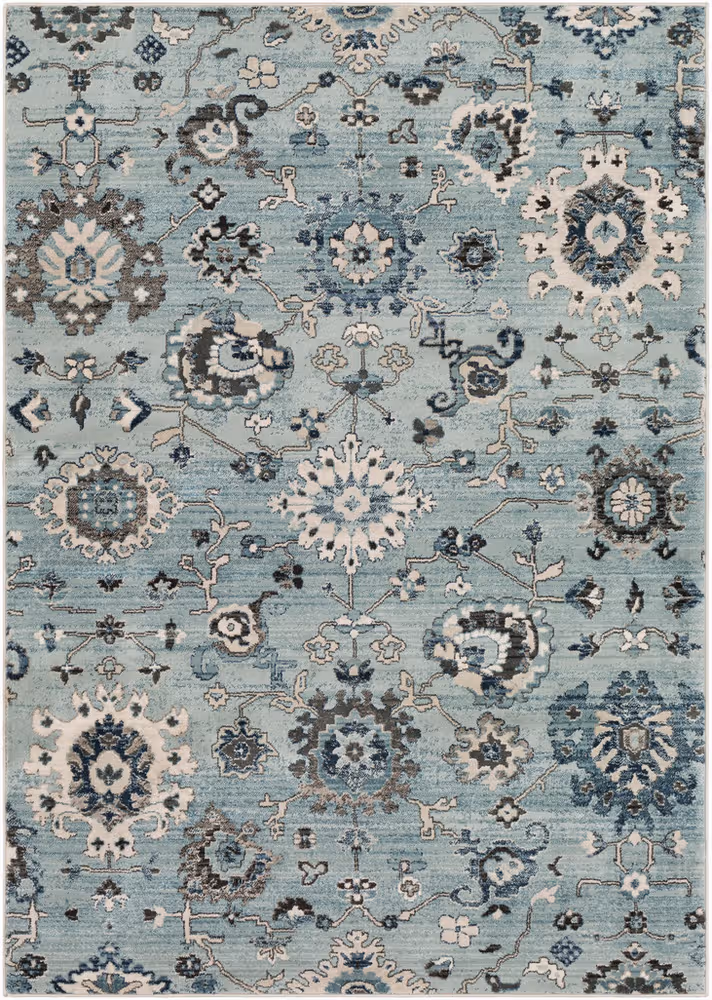 Surya Mesopotamia MEP-2309 Medium Gray Synthetic Floral Rug