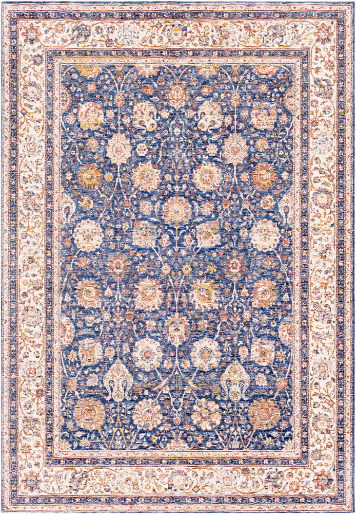 Surya Mahal MHL-2302 Denim Bordered Synthetic Rug