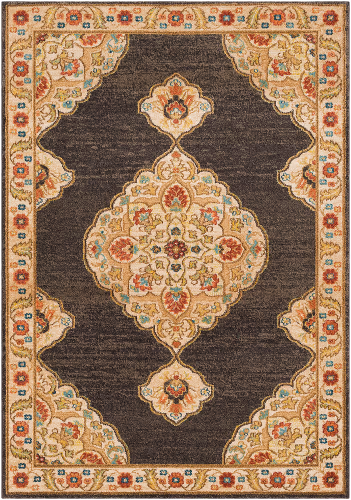Surya Masala Market MMT-2312 Dark Brown Synthetic Traditional Rug