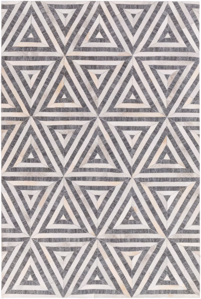 Surya Medora MOD-1013 Charcoal Silk Cow Hide Rug