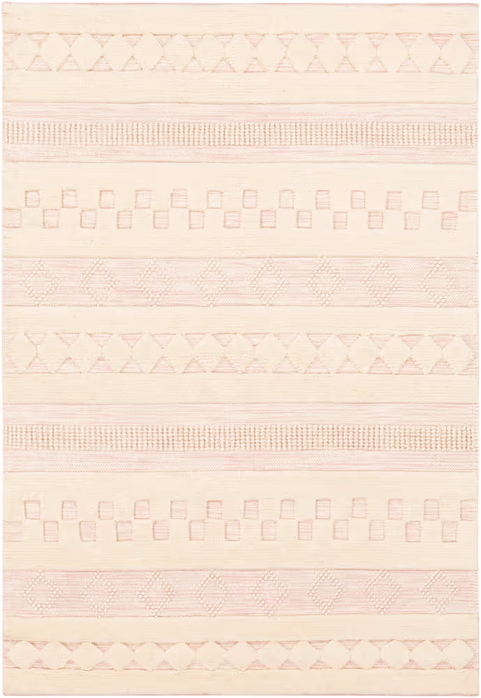Surya Nairobi Nab 2301 Pale Pink Wool Patterned Rug From The Bauhaus Minimal Design Rugs Collection At Modern Area Rugs