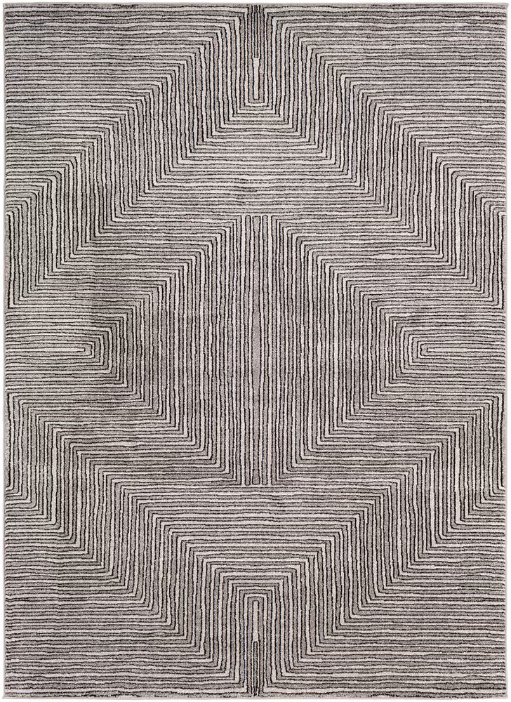 Surya Nepali NPI-2316 Black Abstract Patterned Rug