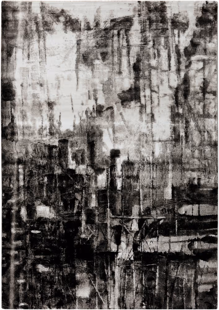 Surya Nova NVA-3010 Black Abstract Synthetic Rug