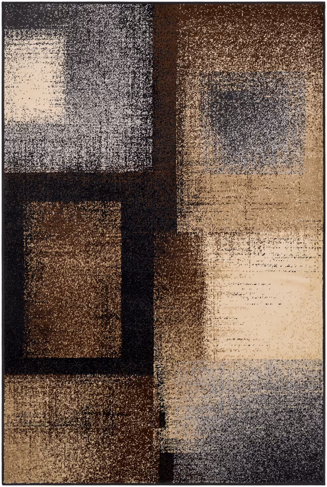 Surya Allbush ALLB-1086 Dark Brown Abstract Synthetic Rug