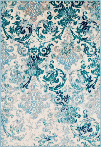 Surya Allbush ALLB-1102 Teal Floral Synthetic Rug Product Image