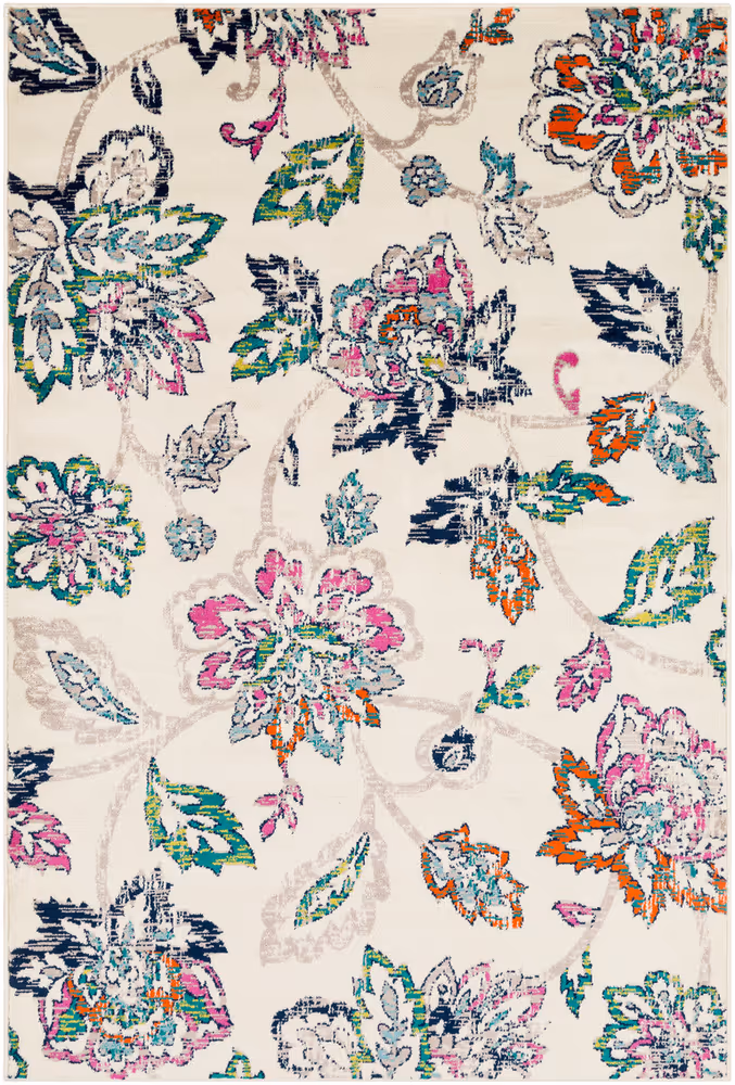 Surya Allbush ALLB-1115 Fuschia Synthetic Floral Rug