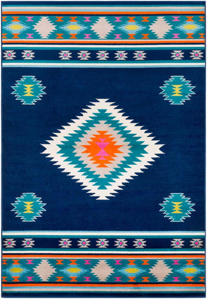 Surya Allbush ALLB-1116 Dark Blue Abstract Synthetic Rug