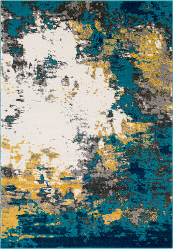 Pepin PEI-1012 Aqua Synthetic Abstract Rug Product Image