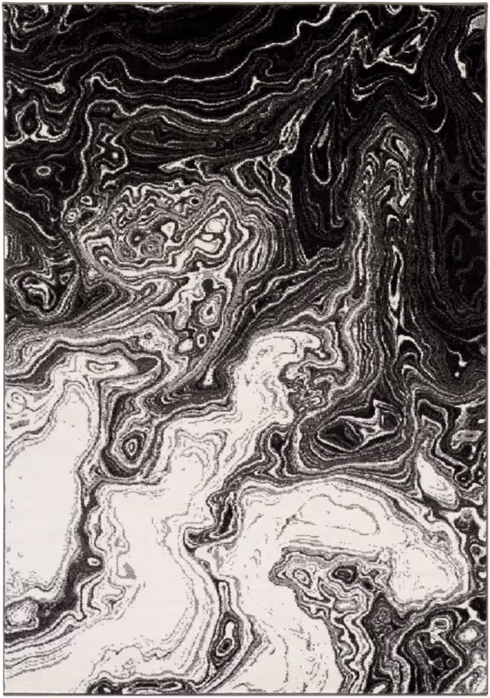 Surya Pepin PEI-1014 Black Abstract Synthetic Rug