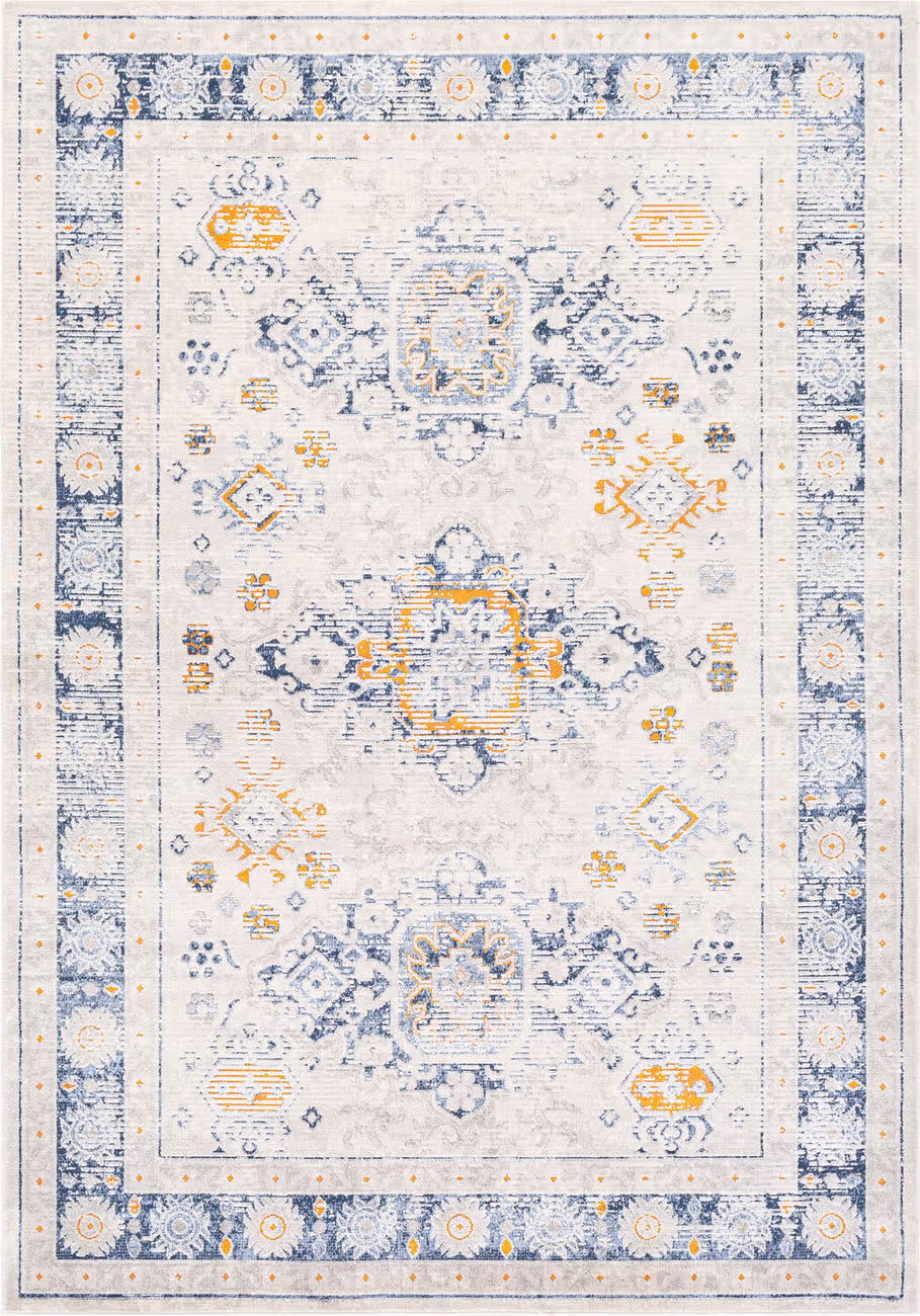 Modern Loom Alloose ALLE-2307 Blue Power Loomed Synthetic Rug