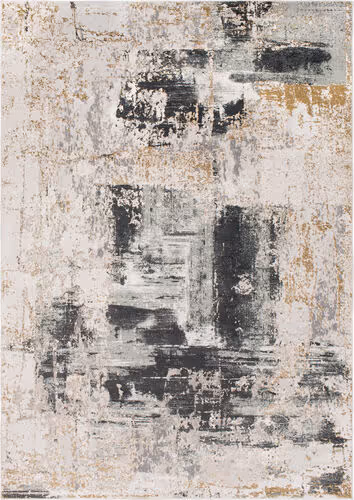Surya Quatro QUA-2308 Silver Gray Abstract Synthetic Rug Product Image