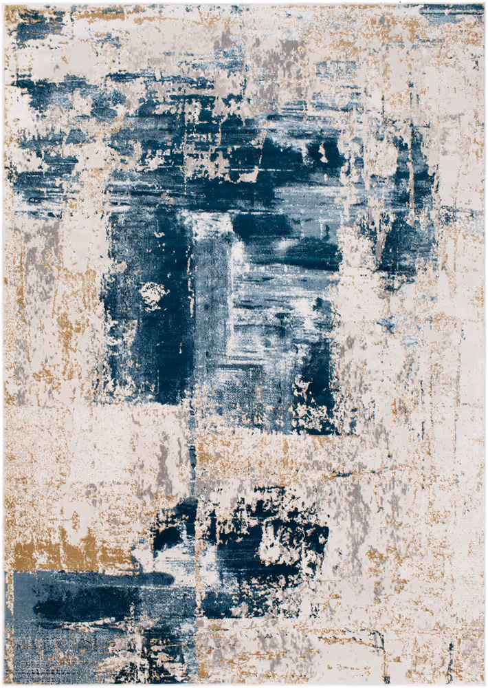 Surya Quatro QUA-2310 Dark Blue Synthetic Abstract Rug