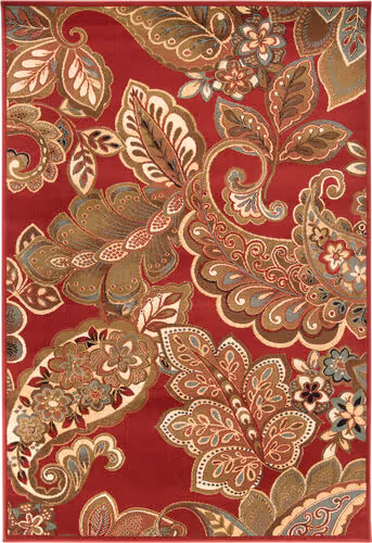 Surya Riley RLY-5020 Dark Red Synthetic Floral Rug Product Image
