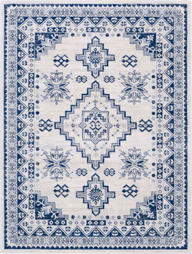 Surya Alpha ALPA-2320 Blue Synthetic Bordered Rug Product Image
