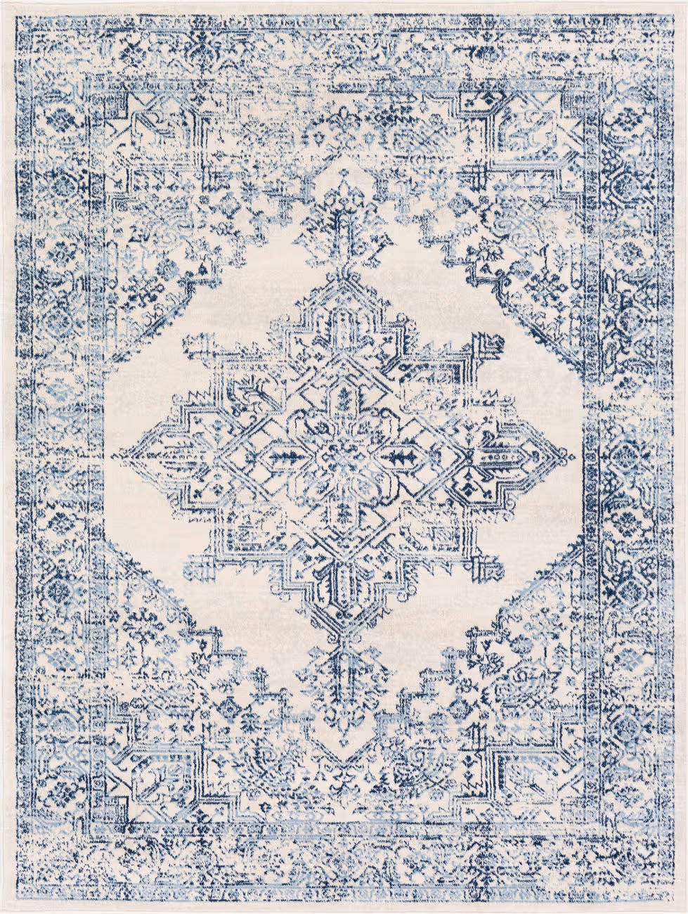 Modern Loom Alpha ALPA-2323 Blue Power Loomed Synthetic Rug