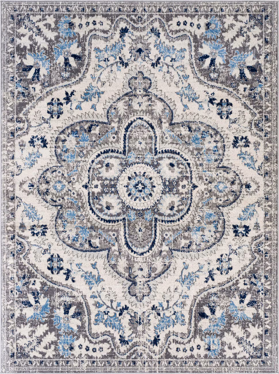 Modern Loom Roma ROM-2359 Blue Power Loomed Synthetic Rug