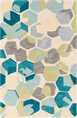 Surya Rivera RVR-1009 Teal Synthetic Abstract Rug Product Image