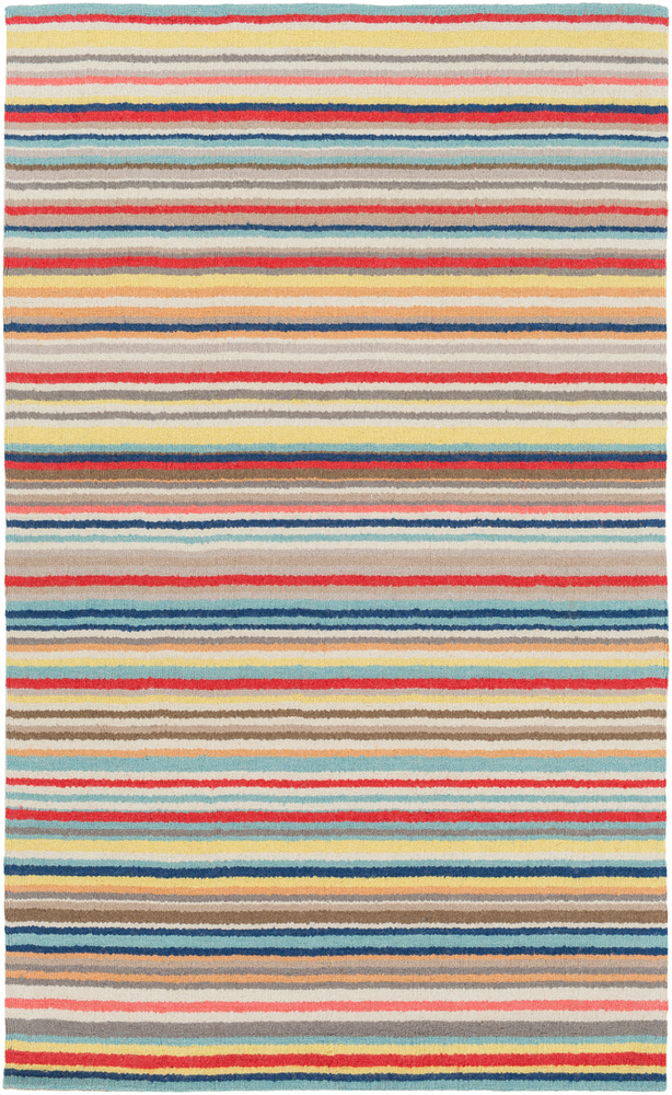 Surya Shiloh SHH5002 Bright Red Wool Striped Rug from the Striped Rugs collection at Modern
