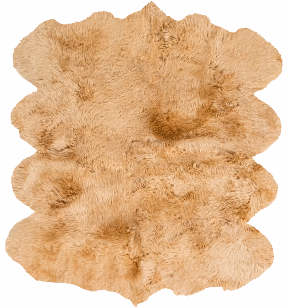 Surya Sheepskin SHS-9601 Wheat Cow Hide Oddly Shaped Rug