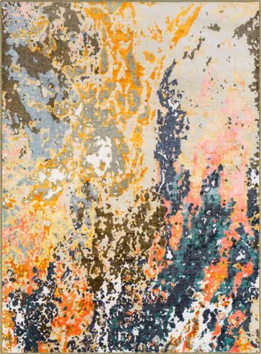 Surya Silk Road SKR-2313 Bright Orange Abstract Synthetic Rug Product Image