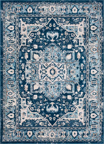 Surya Varanasi VAR-2307 Teal Synthetic Bordered Rug Product Image