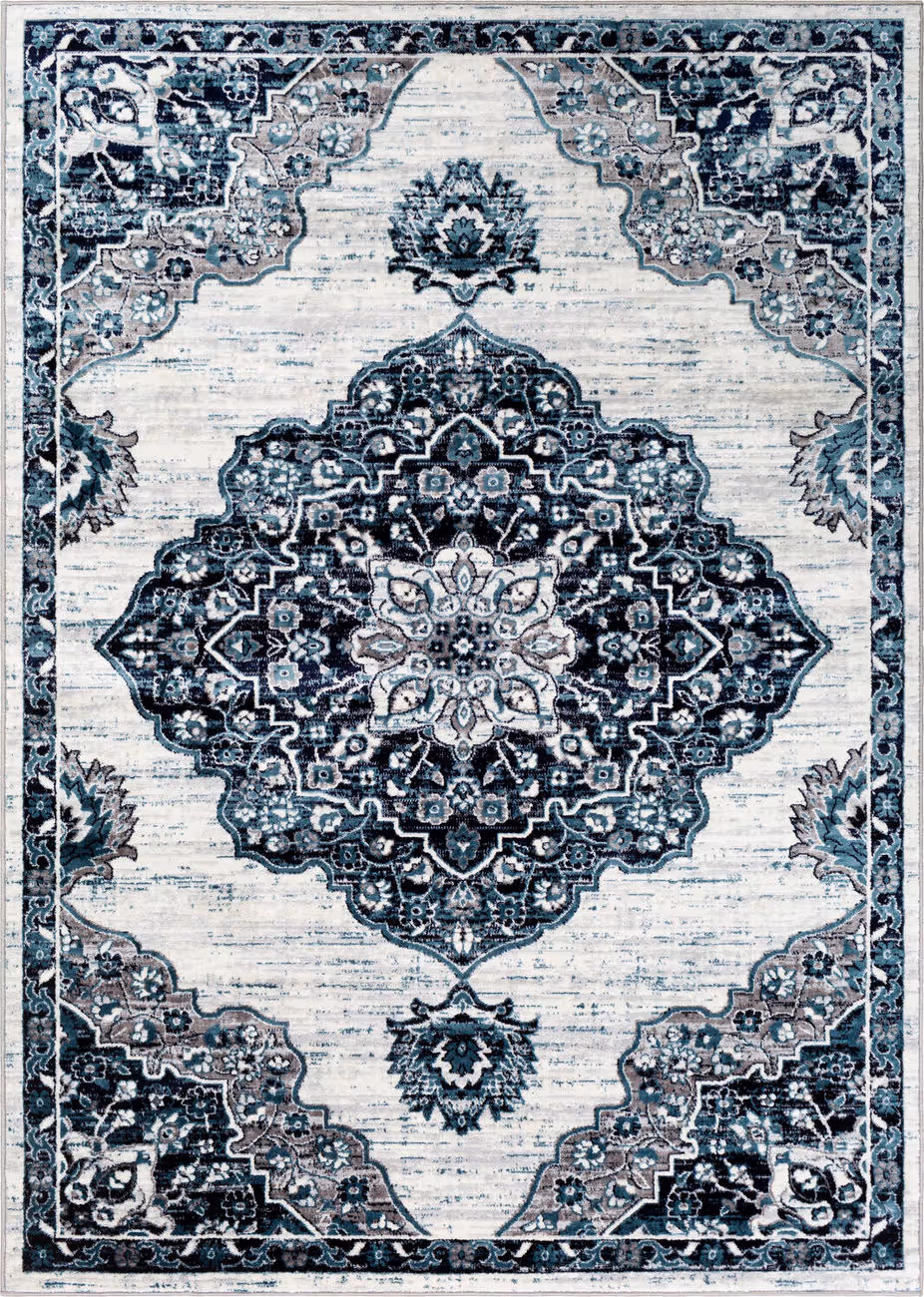 Modern Loom Wanderlust WNL-2320 Blue Traditional Bordered Rug