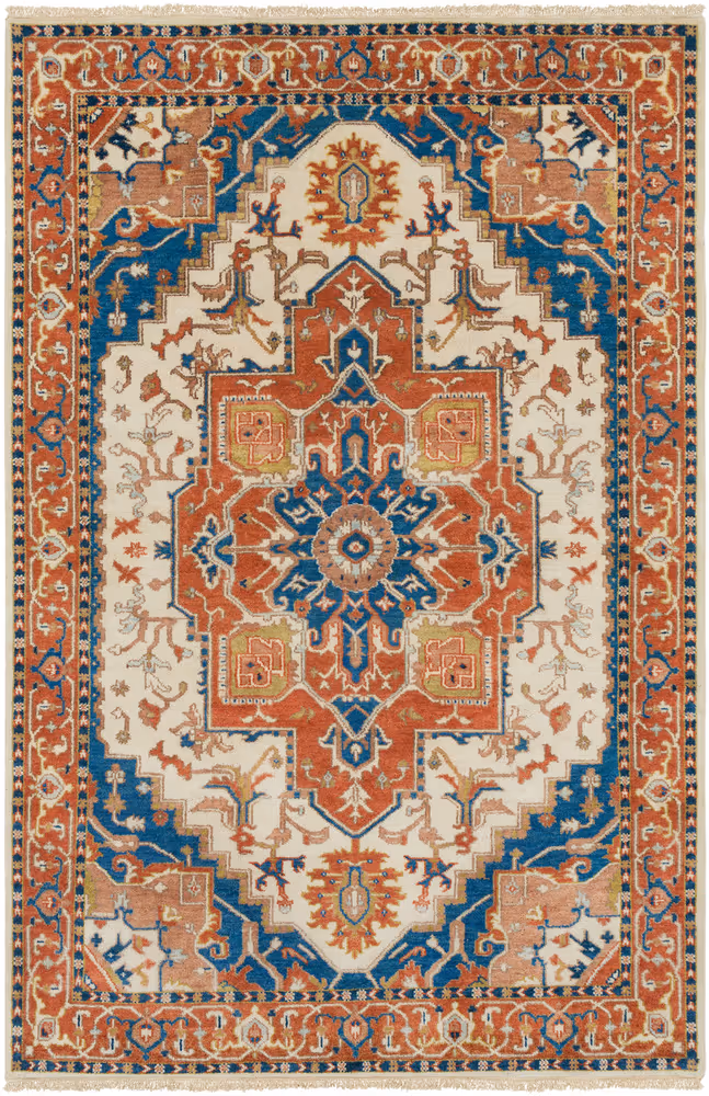 Surya Zeus ZEU-8002 Burnt Orange Traditional Wool Rug